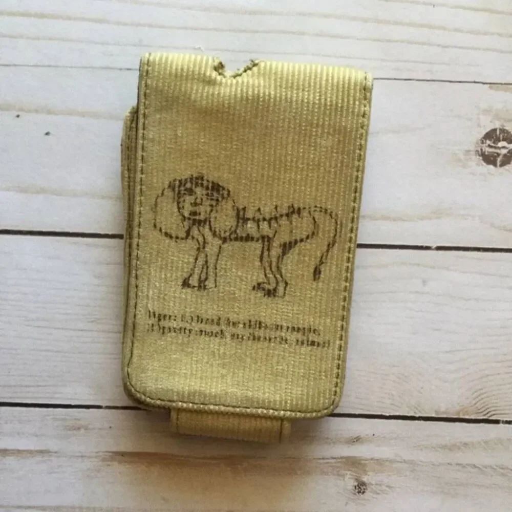 Napolean Dynamite Liger drawing beige camel fabric corduroy phone case clip on